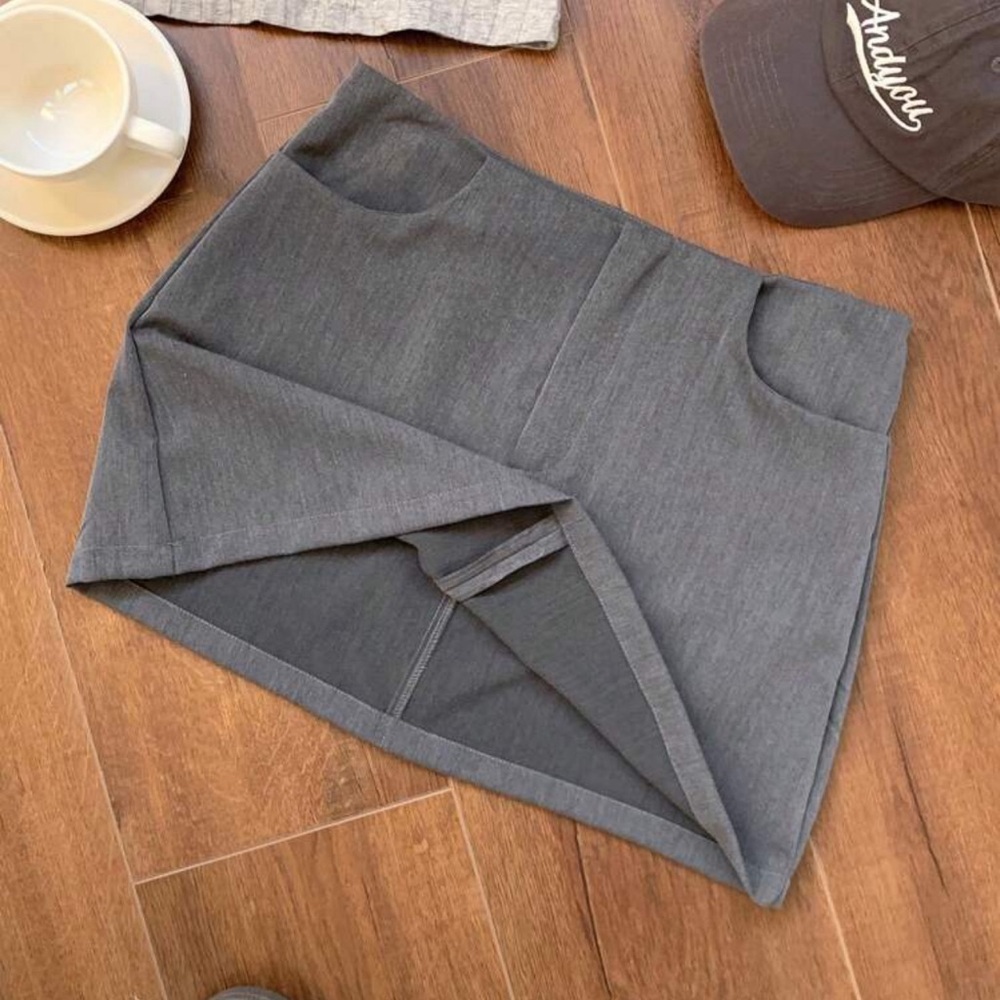Dark Gray Mini Bodycon Business Attire Casual Going Out Skirt - Picture 4 of 7